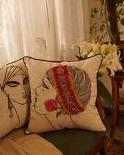 Patchwork Elegance Linen Cushion Cover