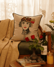 Vintage Luxe Cushion Cover – Linen with Adda & Patchwork