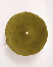Botanical Symphony: Embroidered Velvet Round Cushion