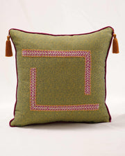 Botanical Symphony: Machine-Embroidered Floral Cushion