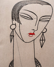 The Gatsby Muse: Embroidered Elegance Cushion