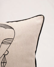 Embroidered Elegance Linen Cushion Cover |