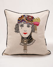 Vintage Luxe Cushion Cover – Linen with Adda & Patchwork