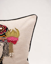 Vintage Luxe Cushion Cover – Linen with Adda & Patchwork