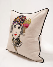 Vintage Luxe Cushion Cover – Linen with Adda & Patchwork