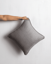 Geoloom 03 – Minimalist Solid Grey Cotton Blend Cushion Cover