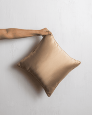 Geoloom 04 – Golden Satin Luxe Cushion Cover with Silky Finish