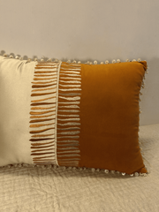 Karigari Collection 03- Boho Color-Block Embroidered Cushion Cover – Satin & Velvet