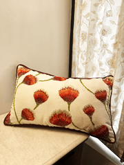 Karigari Collection 05 -Vibrant Floral Woven & Velvet Cushion Cover