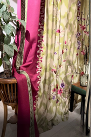 Green Sheer Embroidered Curtain – Art Patchwork Edition