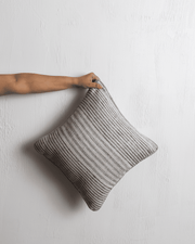 Geoloom 01 – Handwoven Earth-Toned Striped Cotton Cushion Cover