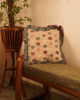 Patchwork Embroidered Linen Cushion Cover