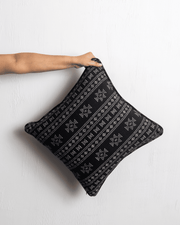 Tribal Threads 05 – Folk-Inspired Black & White Embroidered Cushion Cover