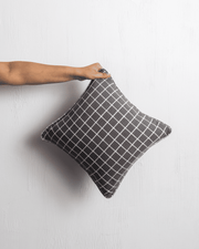 Graphika 05 – Modern Grid Cushion Cover in Dark Gray