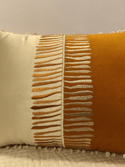Karigari Collection 03- Boho Color-Block Embroidered Cushion Cover – Satin & Velvet
