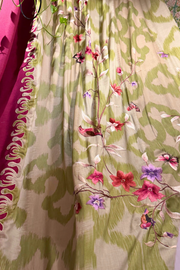 Green Sheer Embroidered Curtain – Art Patchwork Edition