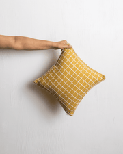 Graphika 01 – Mustard Windowpane Check Cushion Cover