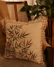 Beige Patchwork Elegance Cushion Cover