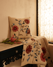 Whispers of the Garden - Folk Bloom Cushion Cover