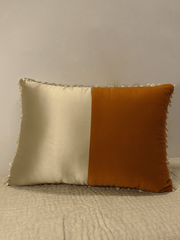Karigari Collection 03- Boho Color-Block Embroidered Cushion Cover – Satin & Velvet
