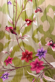 Green Sheer Embroidered Curtain – Art Patchwork Edition