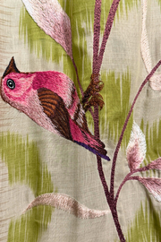 Green Sheer Embroidered Curtain – Art Patchwork Edition
