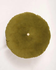 Botanical Symphony: Embroidered Velvet Round Cushion
