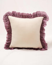 Avian Whimsy: Embroidered Chambray Cushion Cover