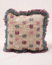 Avian Whimsy: Patchwork Elegance Cushion Cover
