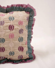 Avian Whimsy: Patchwork Elegance Cushion Cover