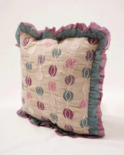 Avian Whimsy: Patchwork Elegance Cushion Cover