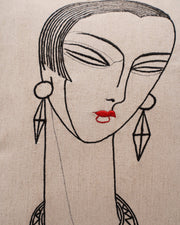 The Gatsby Muse: Embroidered Elegance Cushion