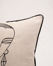 Embroidered Elegance Linen Cushion Cover |