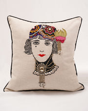 Vintage Luxe Cushion Cover – Linen with Adda & Patchwork
